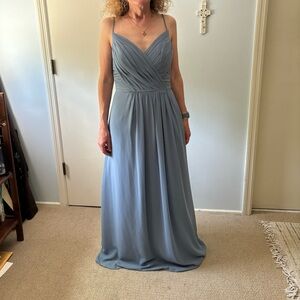 Bill Levkoff Slate Blue Evening Gown